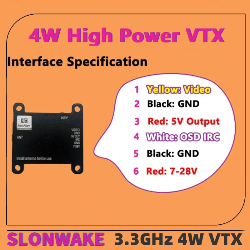 SLONWAKE FPV 3.3G 16CH 4000mW  – обзор и цена Fpv Drone Vtx