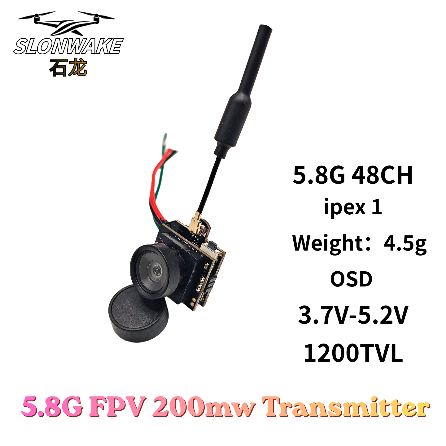 Slonwake 5.8G 48CH 200mW FPV D – обзор и цена Fpv Drone Vtx